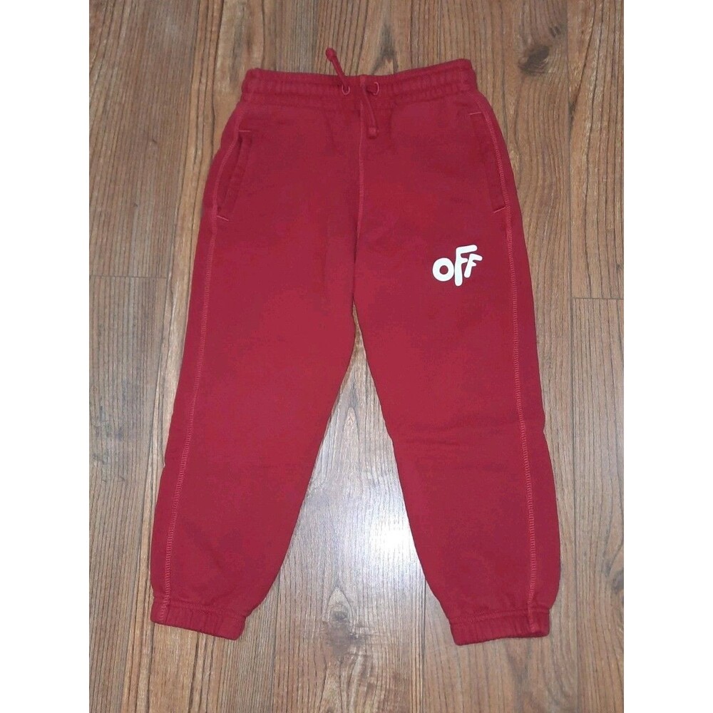Off-White Kids Red & White Sweat Track Pants Size 5T Unisex Abloh XLNT